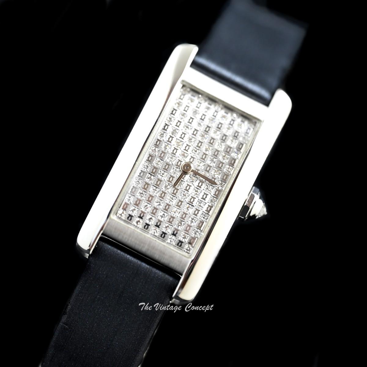 Cartier Tank Americaine 18K WG Diamond Pave Dial Quartz Ref. 2489  (SOLD)