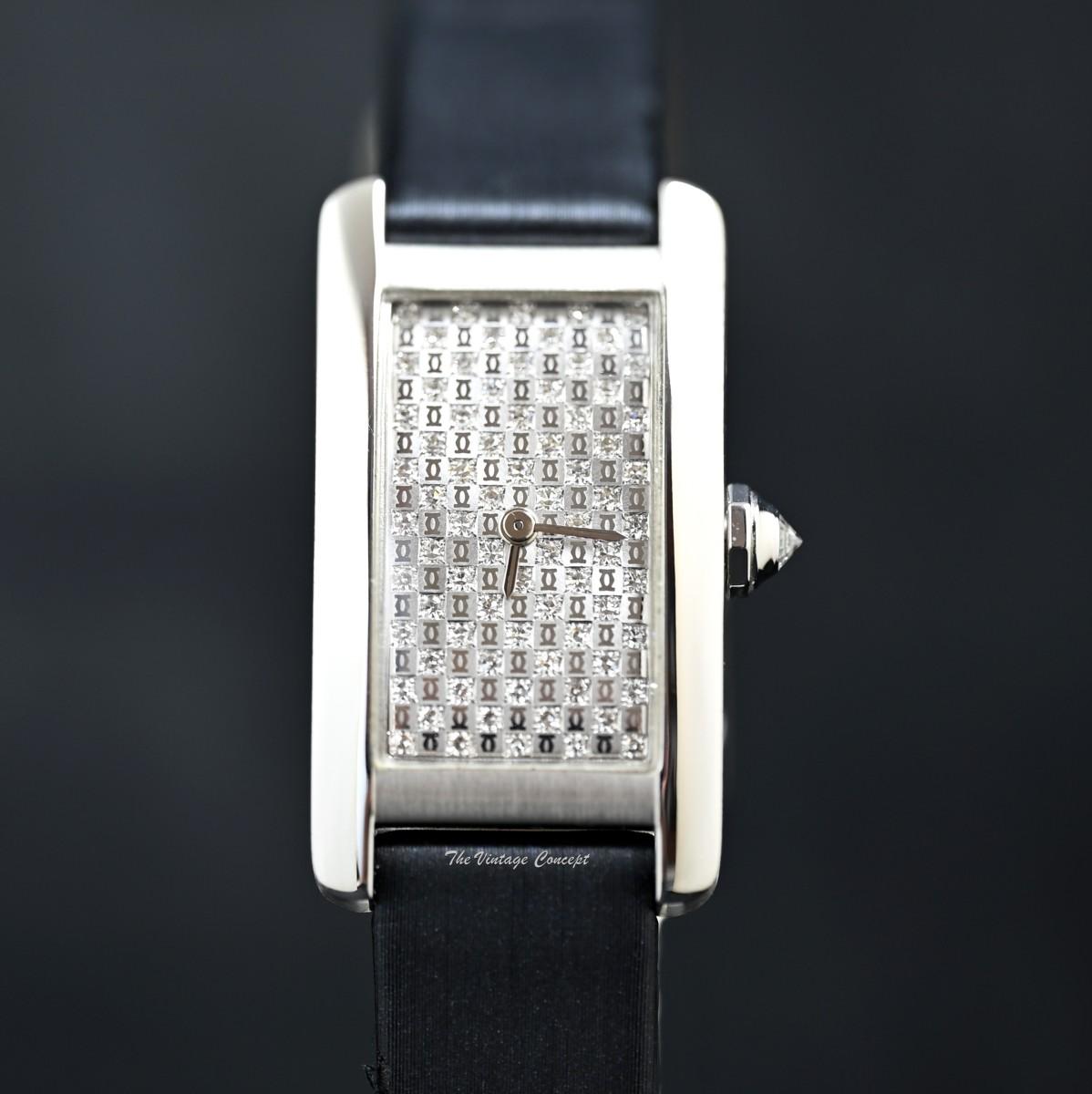 Cartier Tank Americaine 18K WG Diamond Pave Dial Quartz Ref. 2489  (SOLD)