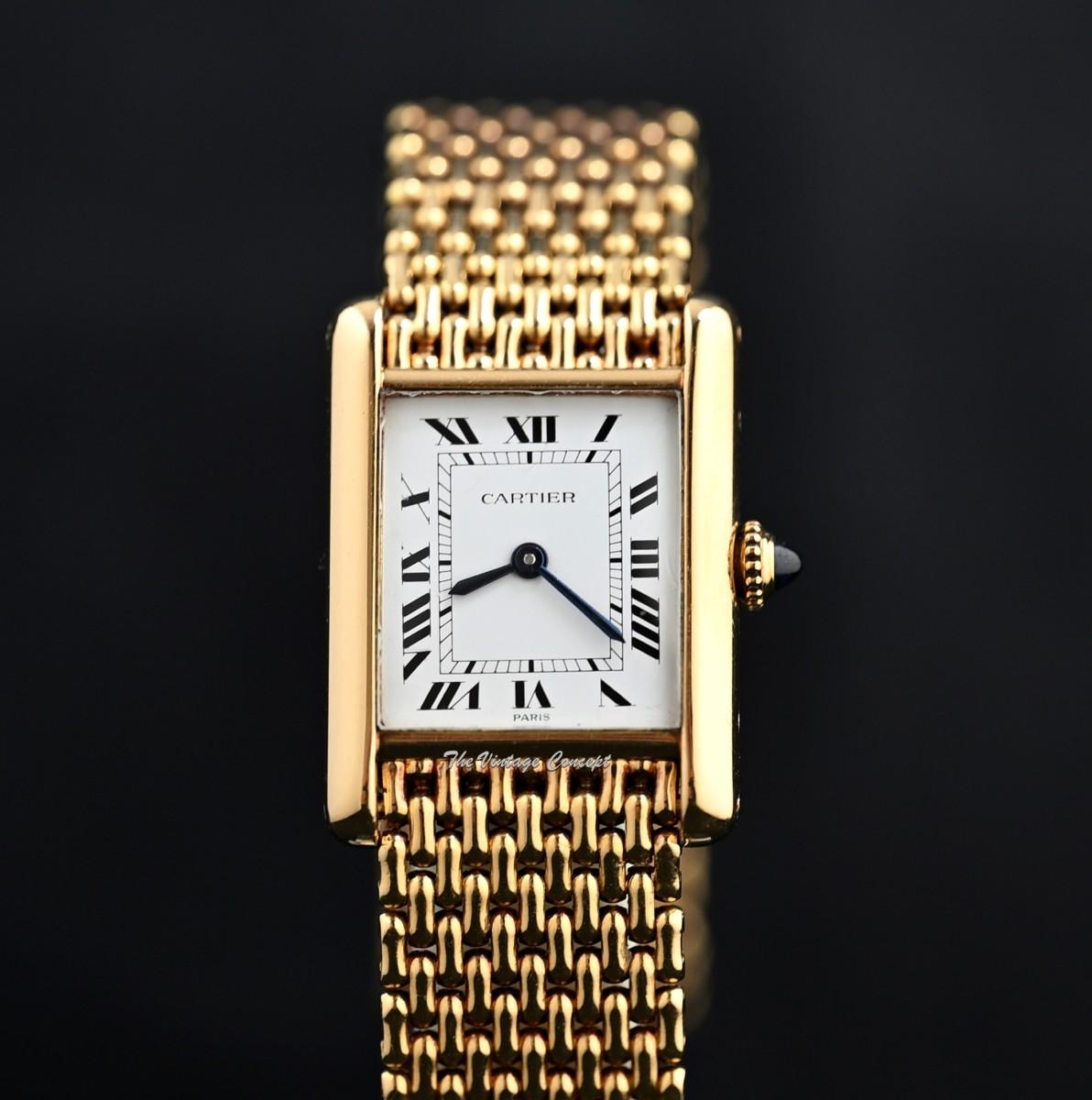 Cartier Mini Tank Louis 18K YG Paris Dial Ref. 78087 Manual Wind w/ Integrated Bracelet  (SOLD)