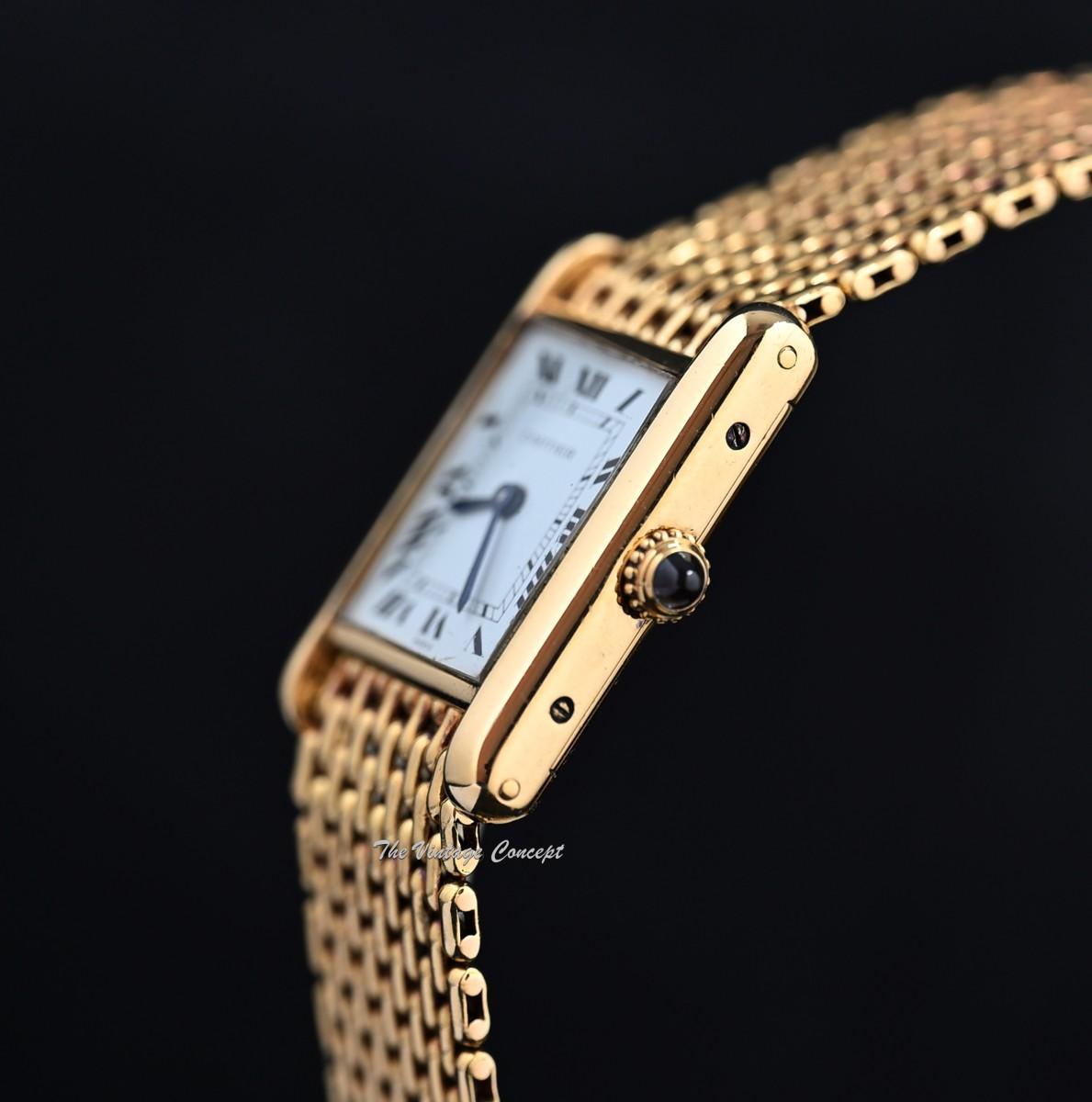 Cartier Mini Tank Louis 18K YG Paris Dial Ref. 78087 Manual Wind w/ Integrated Bracelet  (SOLD)