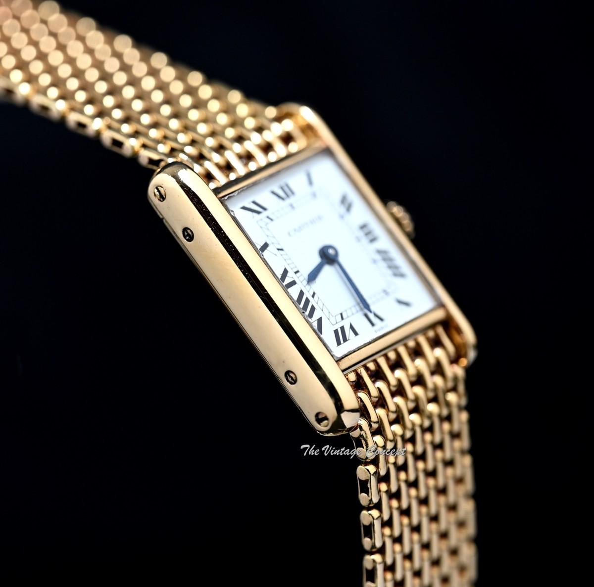 Cartier Mini Tank Louis 18K YG Paris Dial Ref. 78087 Manual Wind w/ Integrated Bracelet  (SOLD)