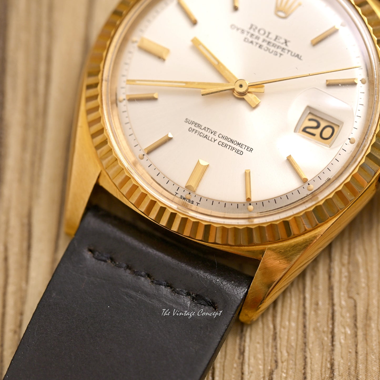 Rolex 18K Yellow Gold Datejust Silver Dial Ref. 1601 w/ Leather Strap (ON HOLD)
