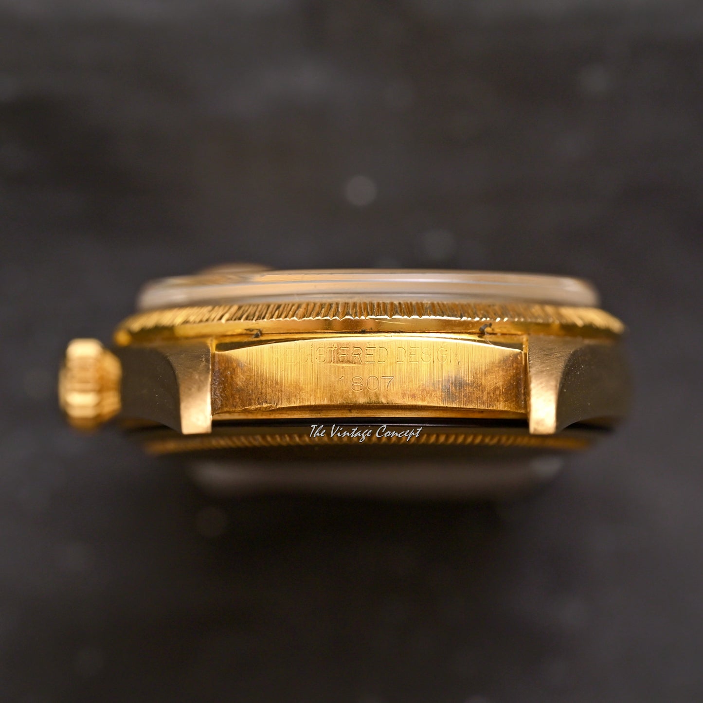 Rolex 18K Yellow Gold Day-Date Gold Dial with Bark Bezel Ref. 1807 (Head Only) (SOLD)