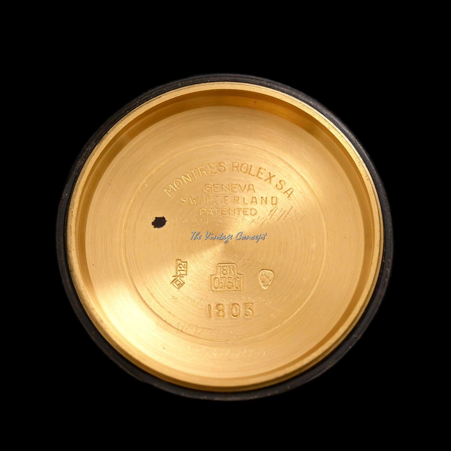 Rolex 18K Yellow Gold Day-Date Gold Dial with Bark Bezel Ref. 1807 (Head Only) (SOLD)