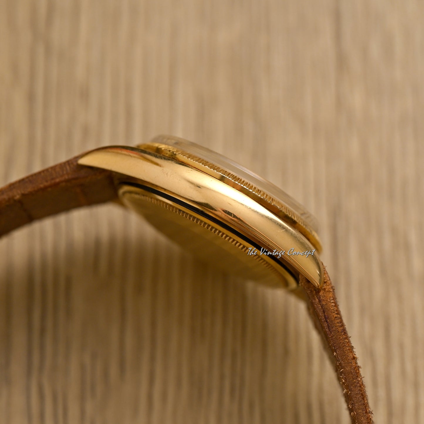 Rolex 18K Yellow Gold Day-Date Gold Dial with Bark Bezel Ref. 1807 (Head Only) (SOLD)