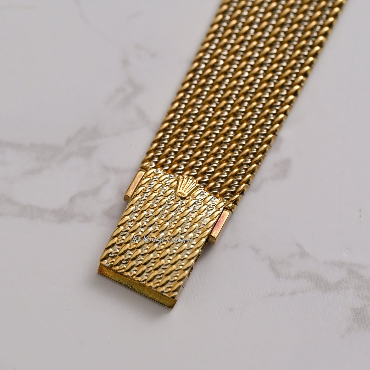 Rolex 18K Yellow Gold & White Gold Cellini Houndstooth Pattern Dial Manual Wind Ref. 4349