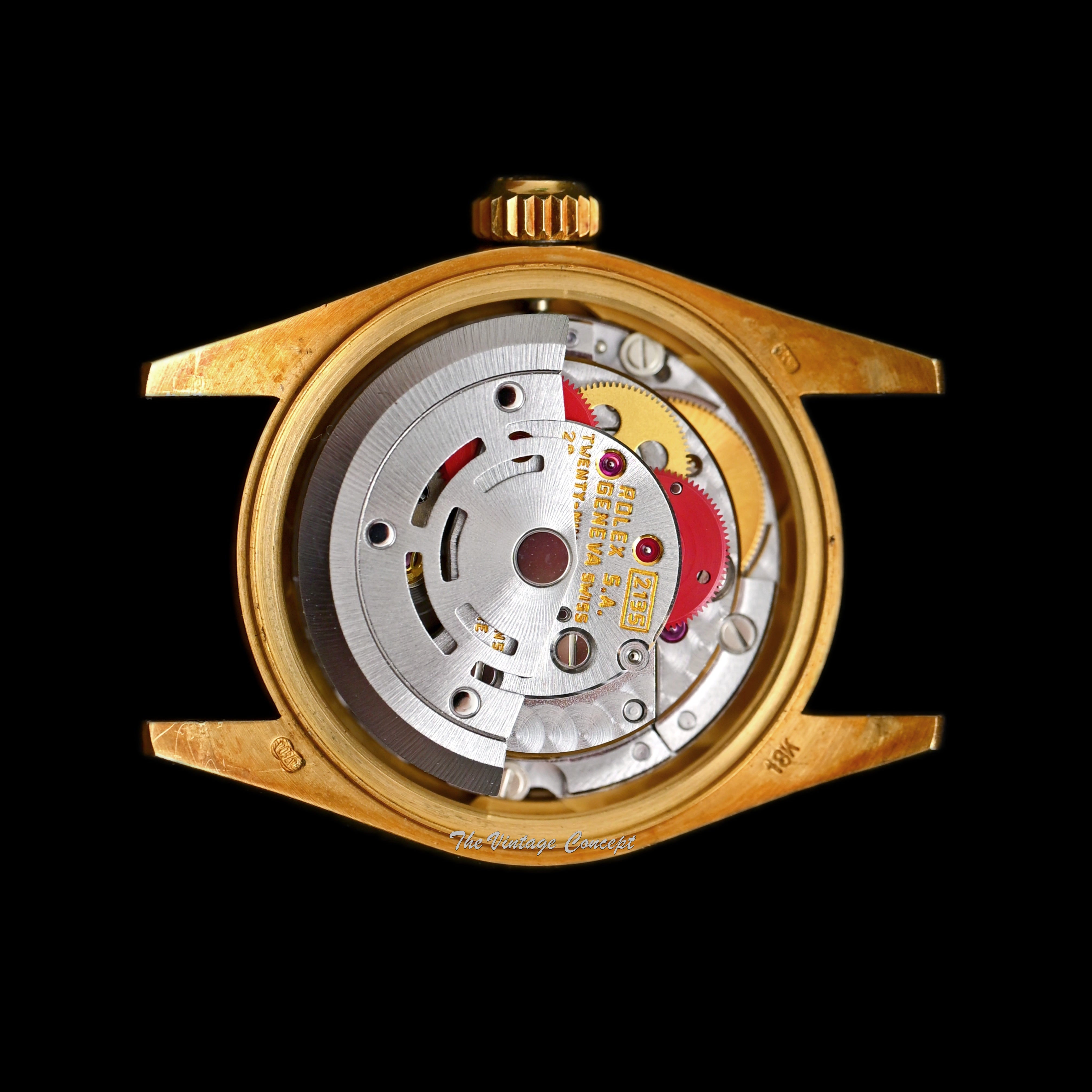 Rolex 18K Yellow Gold Lady Datejust Ombre Red Dial Diamond Indexes