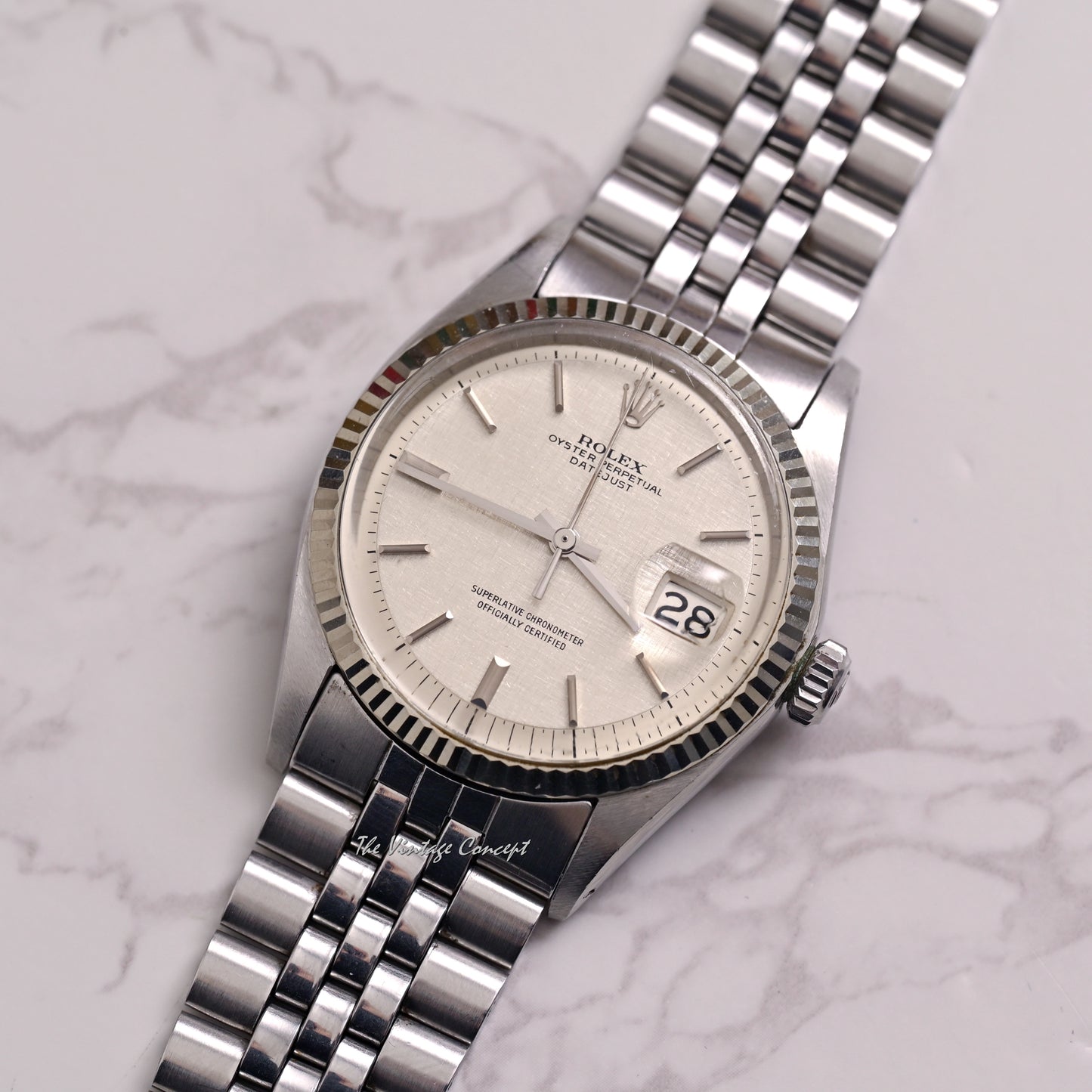 Rolex Steel Datejust Silver Textured Dial w/Jubilee Bracelet Ref. 1601