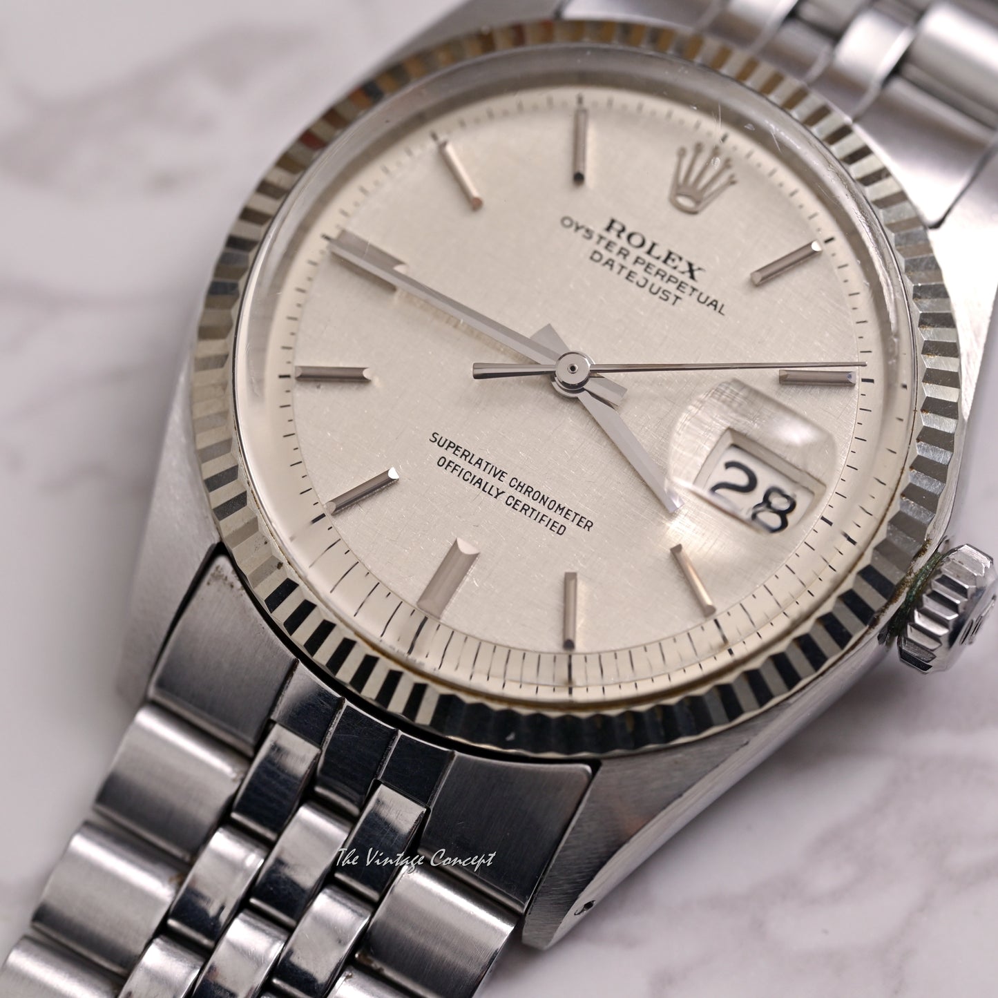 Rolex Steel Datejust Silver Textured Dial w/Jubilee Bracelet Ref. 1601