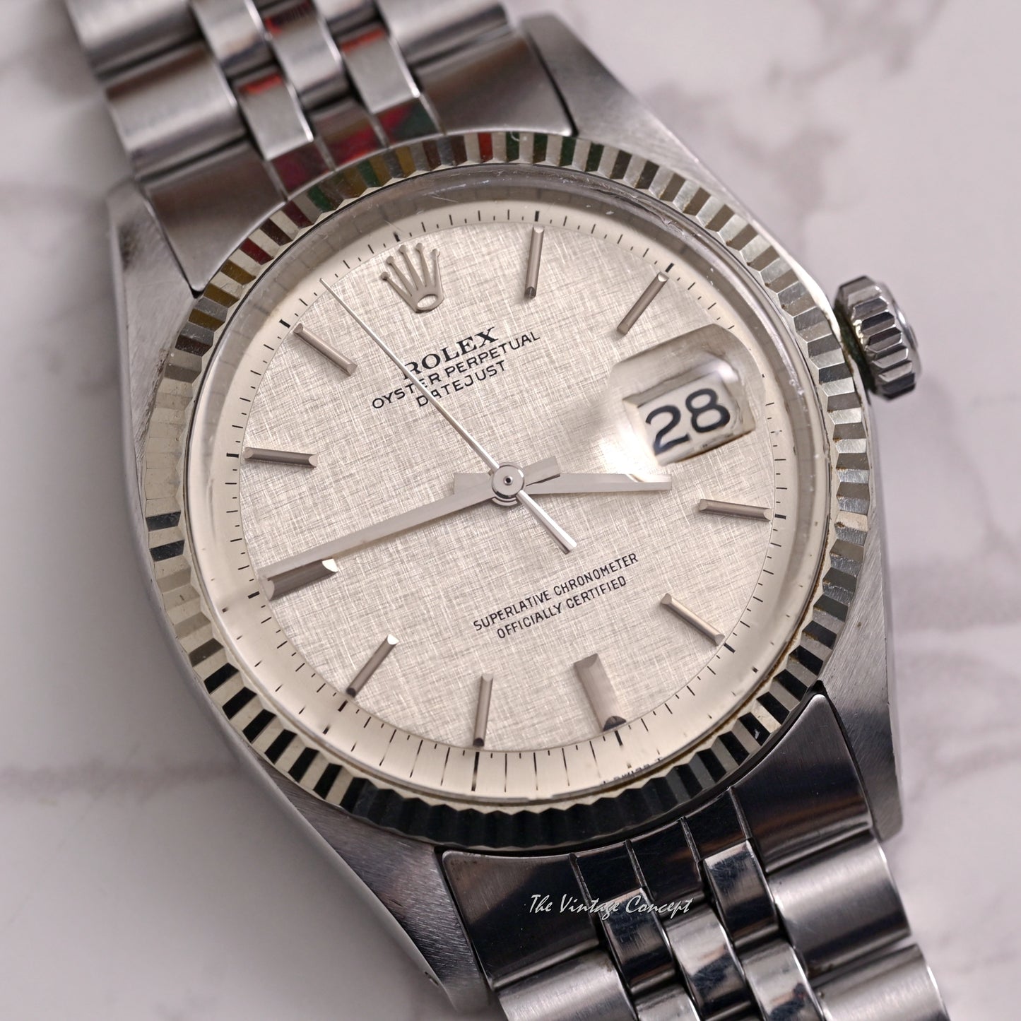 Rolex Steel Datejust Silver Textured Dial w/Jubilee Bracelet Ref. 1601