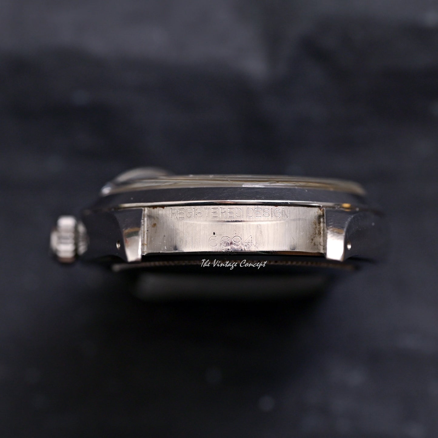Rolex Steel Oyster Date Gilt Dial w/ Leather Strap Ref. 6694