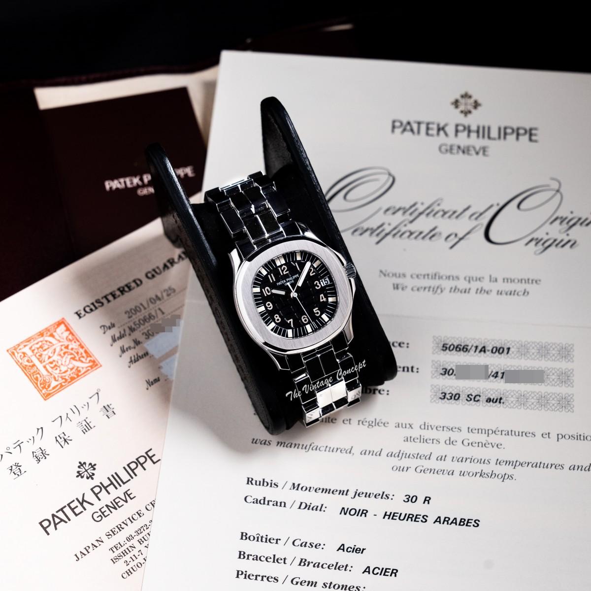 Patek Philippe Steel Aquanaut 5066A-001 w/ Original Paper  (SOLD)