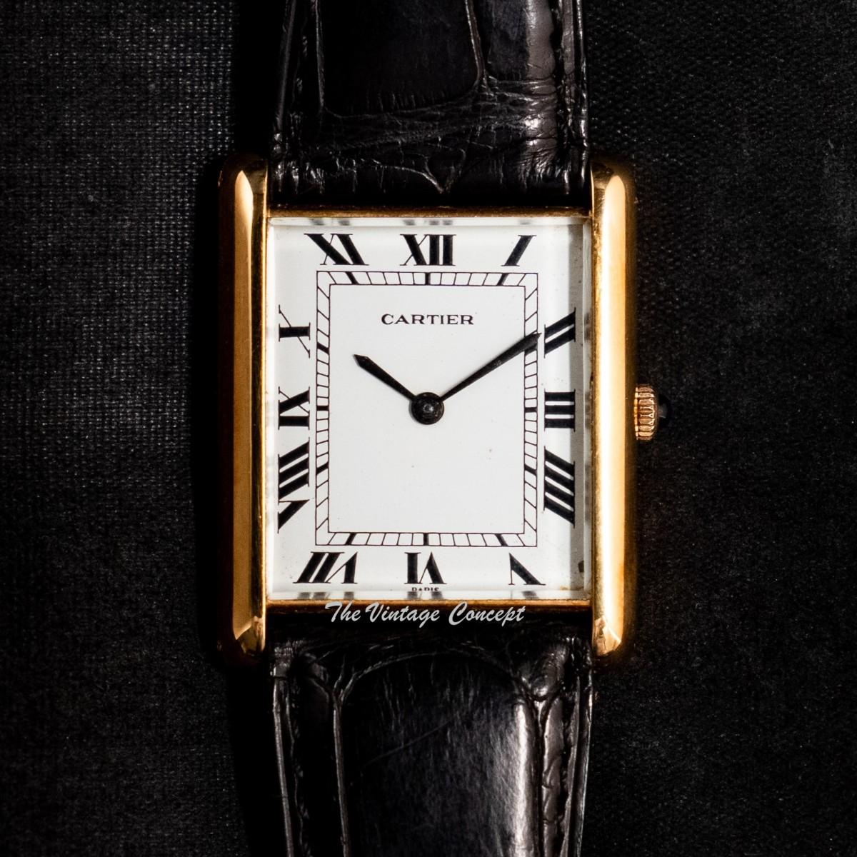 Vintage Cartier 18K Yellow Gold Jumbo Tank Paris Dial from 1970's (SOLD)