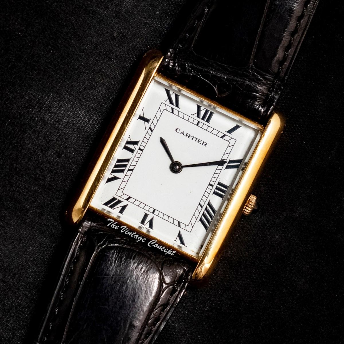 Vintage Cartier 18K Yellow Gold Jumbo Tank Paris Dial from 1970's (SOLD)