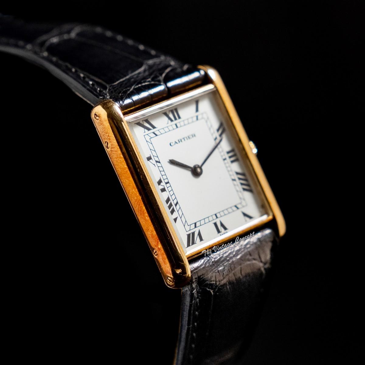 Vintage Cartier 18K Yellow Gold Jumbo Tank Paris Dial from 1970's (SOLD)