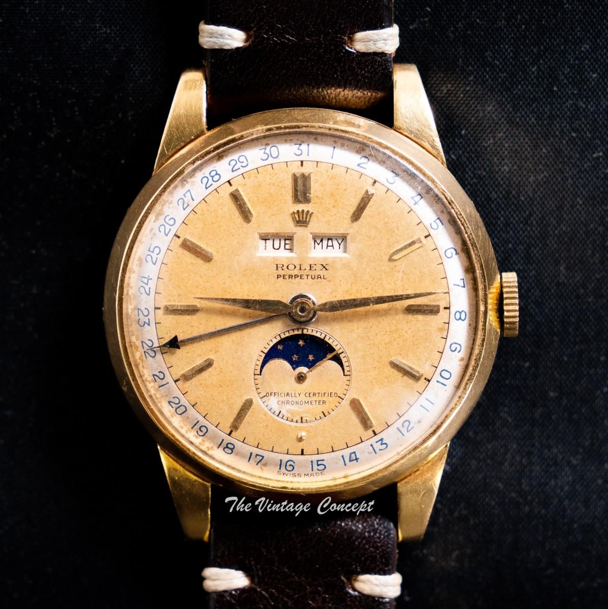 Rolex Yellow Gold Triple Date Calendar Moon phase 8171