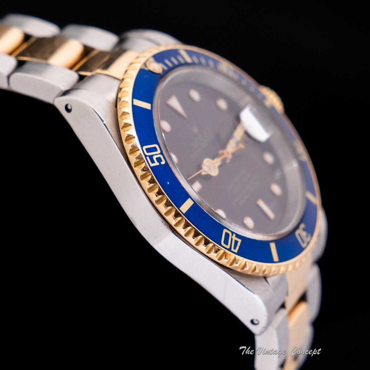 Rolex Submariner Yellow Gold & Steel Two-Tone Blue Purple Dial 16613 (SOLD)