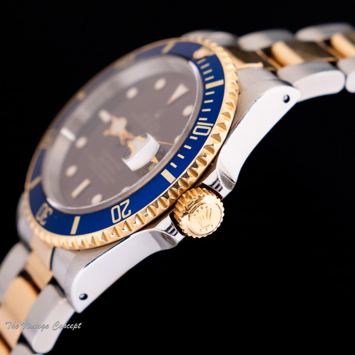 Rolex Submariner Yellow Gold & Steel Two-Tone Blue Purple Dial 16613 (SOLD)