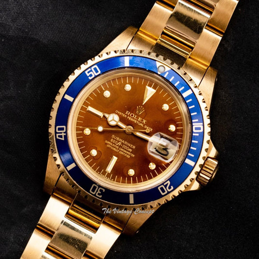 Rolex Submariner 18K YG Gold Tropical Purple Dial 1680