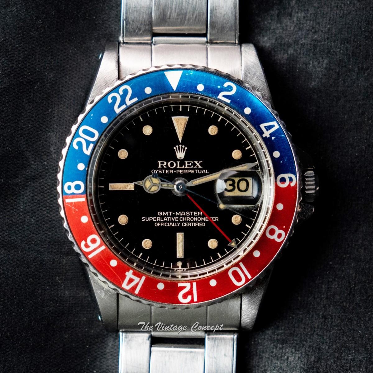 Rolex Steel Early GMT-Master Gilt Dial Chapter Ring Exclamation Dot 1675 (SOLD)