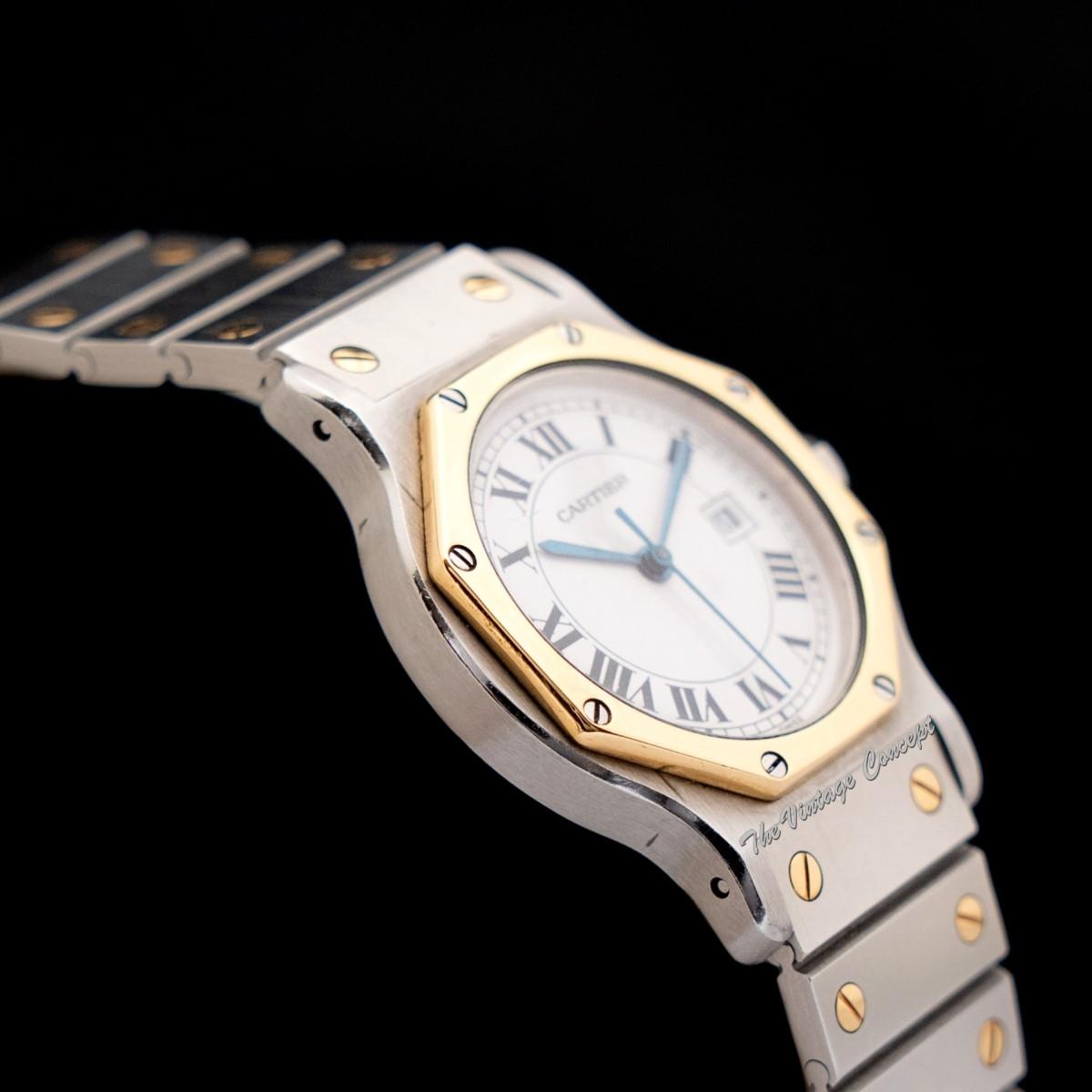 Cartier Octagon 30mm Two-Tone 18K Yellow Gold & Stainless Steel Santos Automatic 2966 (SOLD)