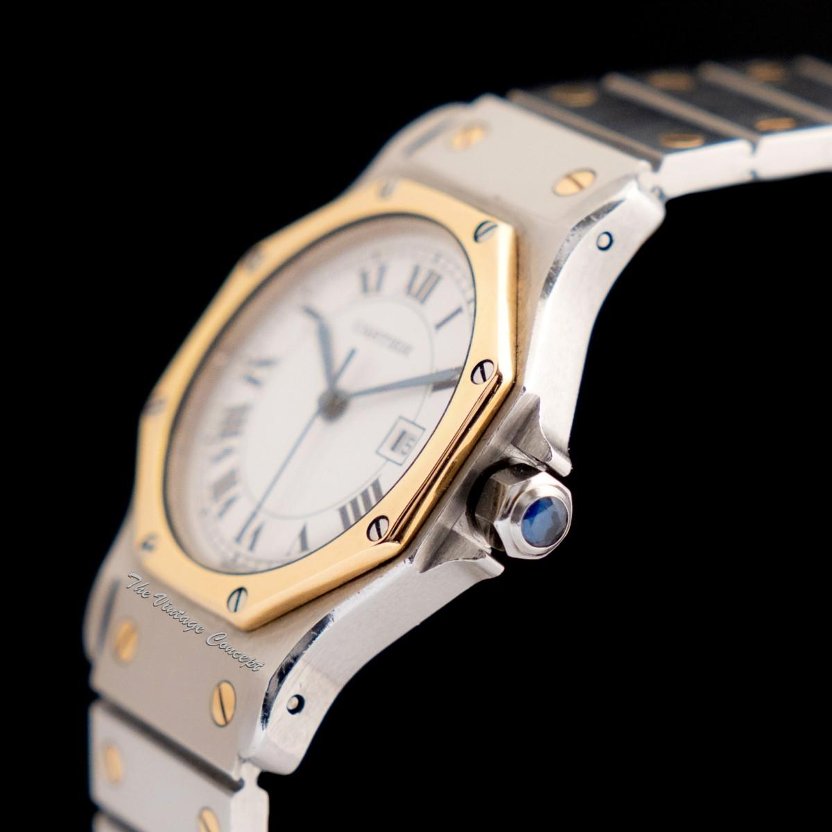 Cartier Octagon 30mm Two-Tone 18K Yellow Gold & Stainless Steel Santos Automatic 2966 (SOLD)