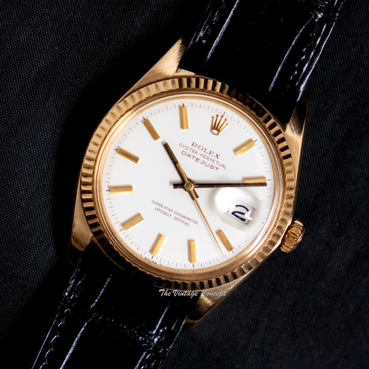 Rolex Datejust 14K Yellow Gold White Dial 1601  (SOLD)