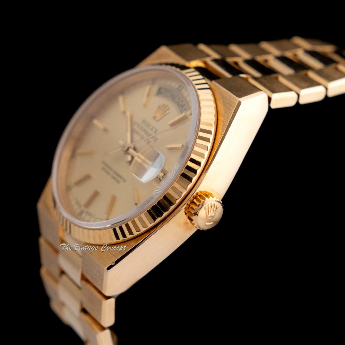 Rolex Day-Date 18K YG Yellow Gold Oysterquartz Gold Dial 19018 (SOLD)