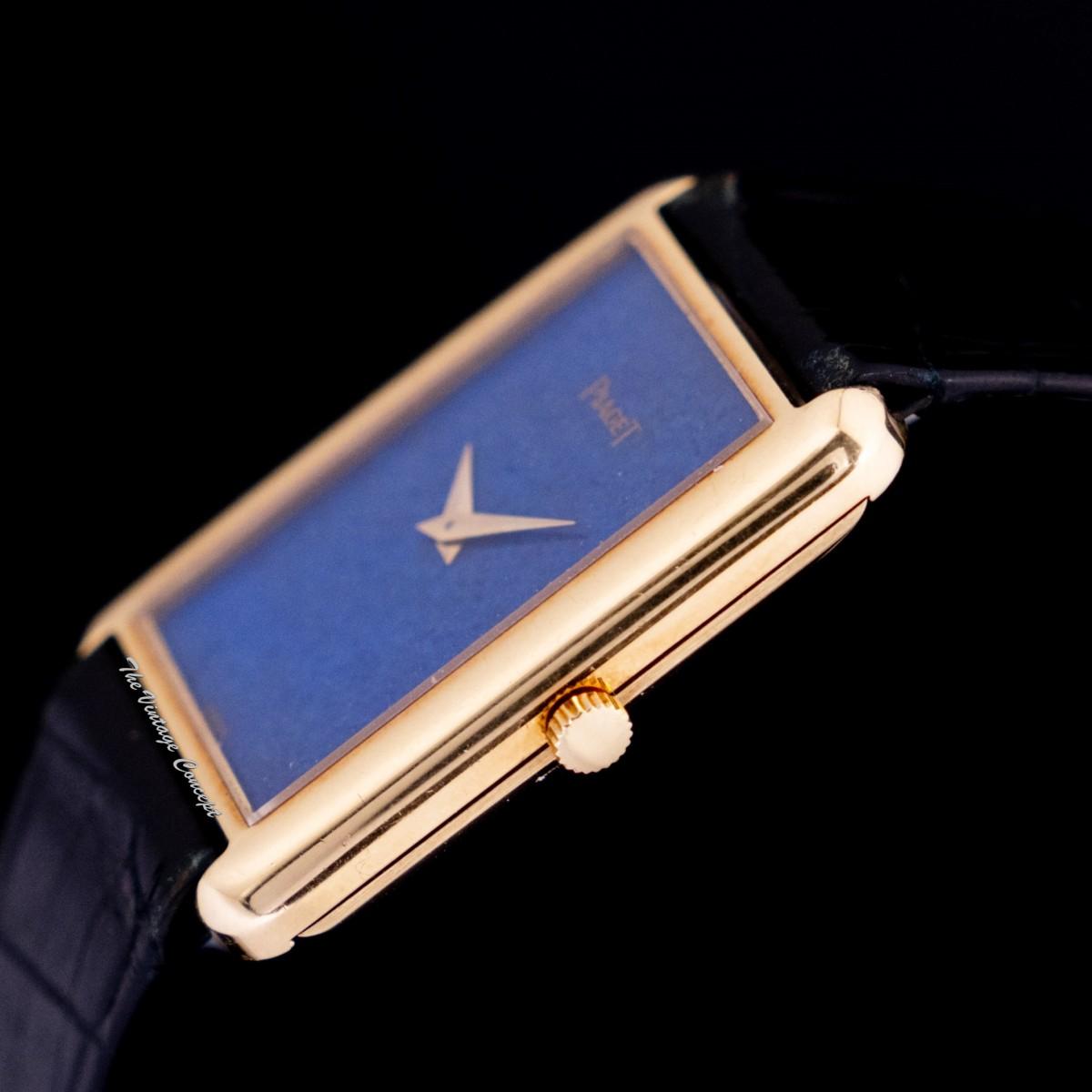 Rare Piaget 18K Yellow Gold Lapis Lazuli Dial Manual Wind Watch  (SOLD)