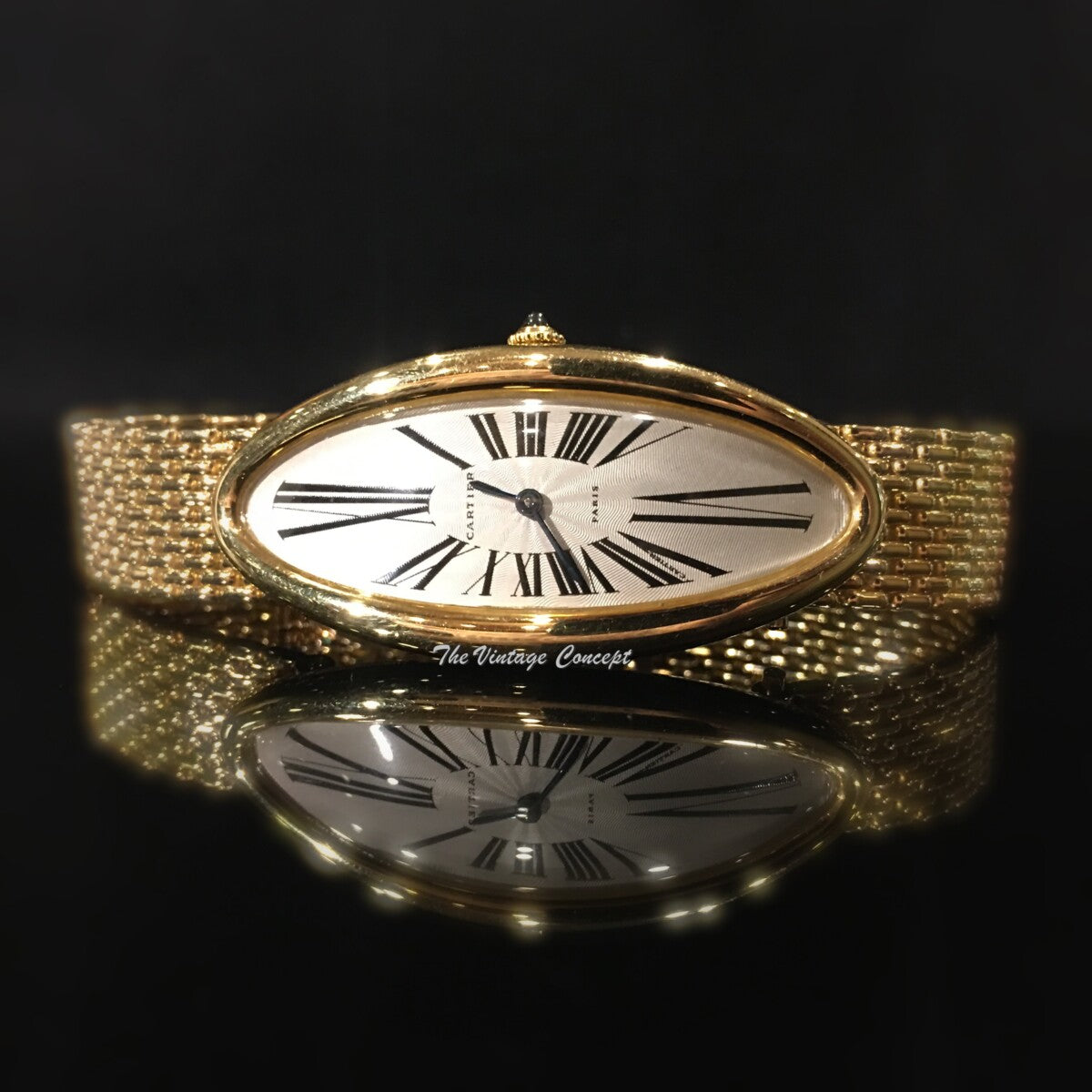 Cartier 18K Yellow Gold Baignoire Allongée "Maxi Oval" w/ Original 18K YG Bracelet (SOLD)