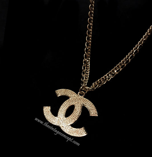 Chanel Double Chain Logo Short Necklace 06P (SOLD)