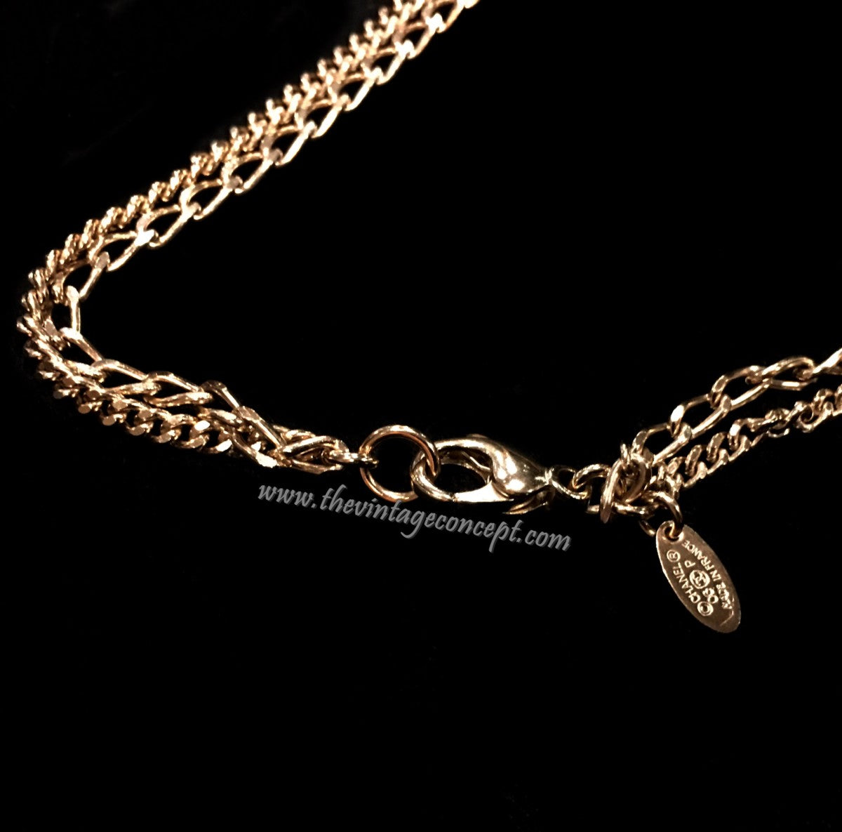 Chanel Double Chain Logo Short Necklace 06P (SOLD)