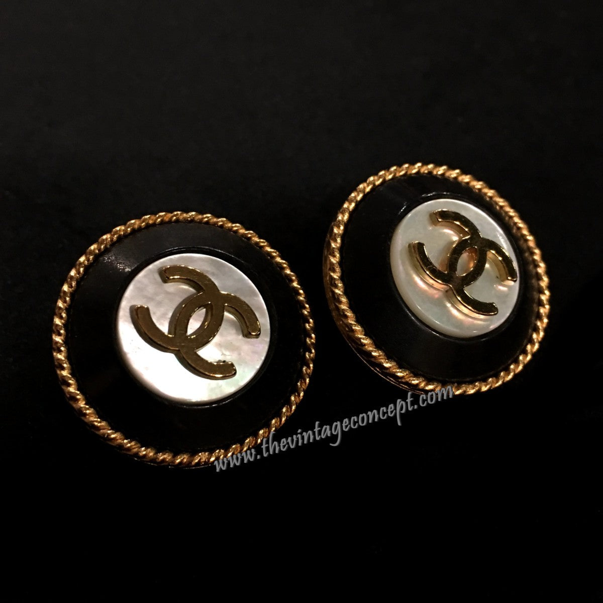 Chanel Mother of Pearl Logo Clip Earring (SOLD)