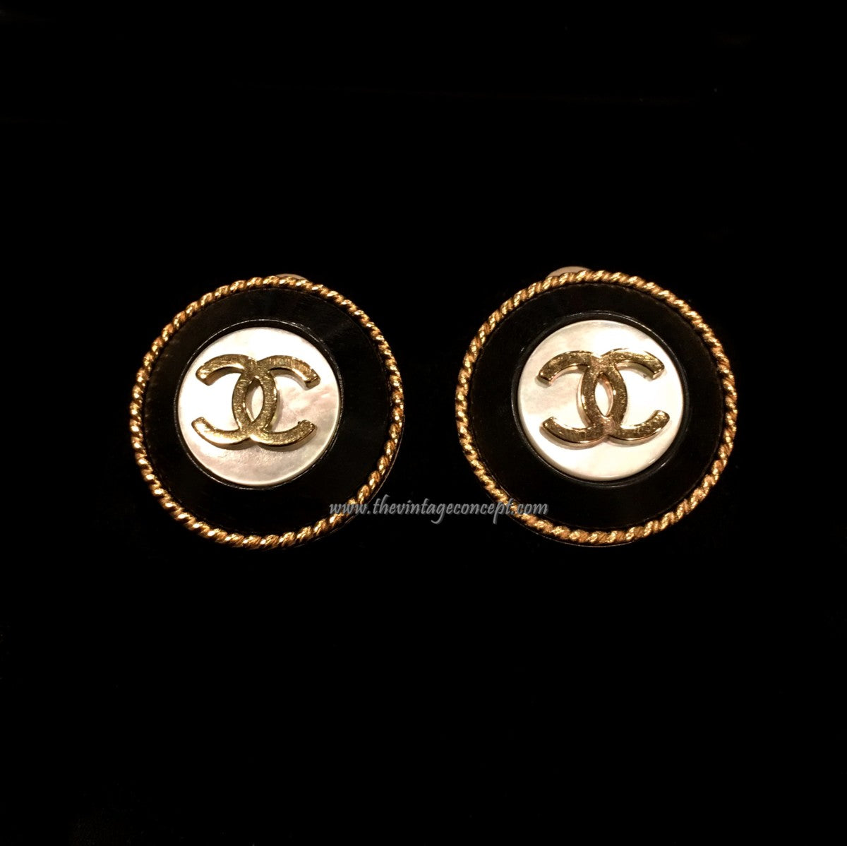 Chanel Mother of Pearl Logo Clip Earring (SOLD)