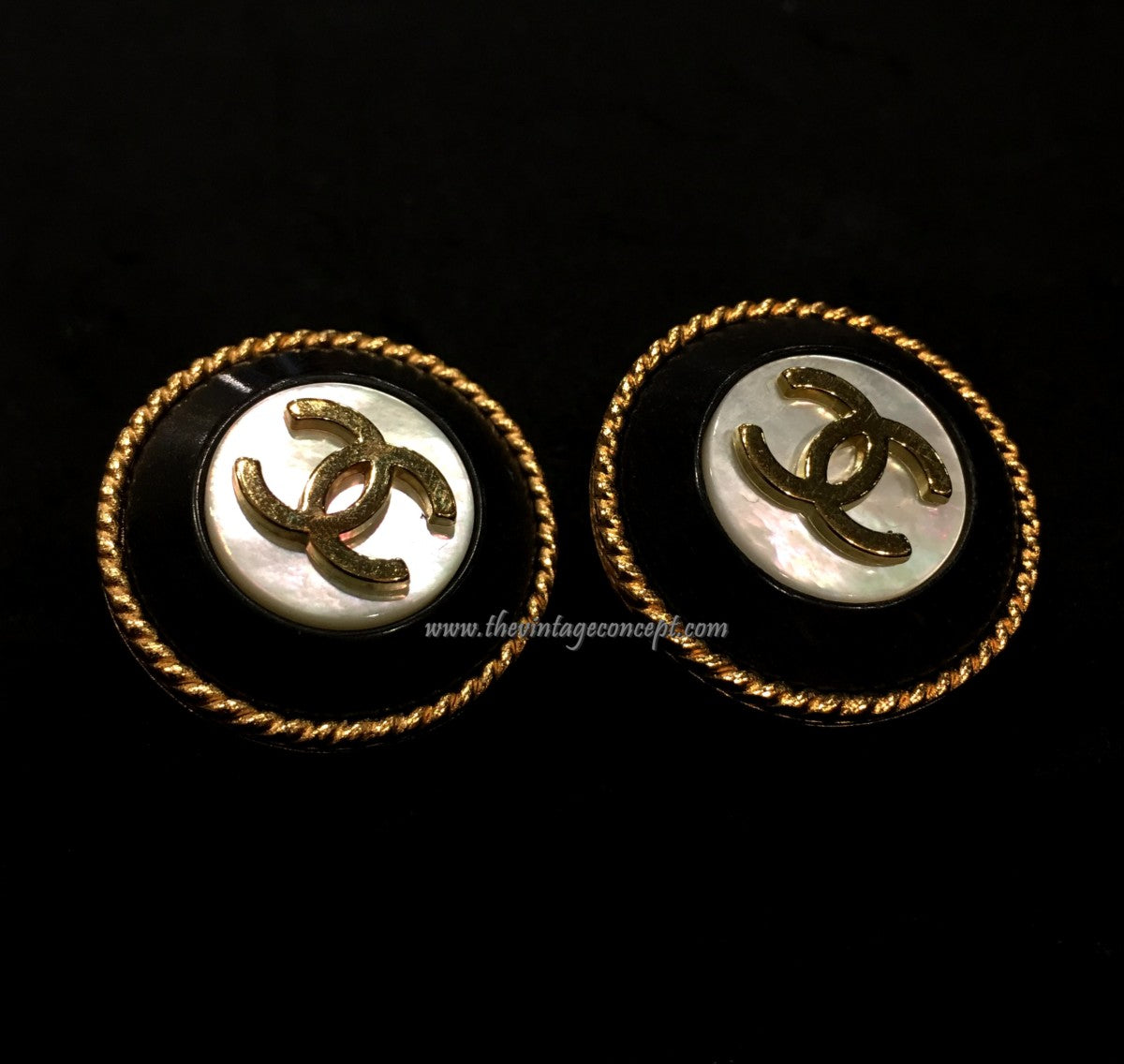 Chanel Mother of Pearl Logo Clip Earring (SOLD)