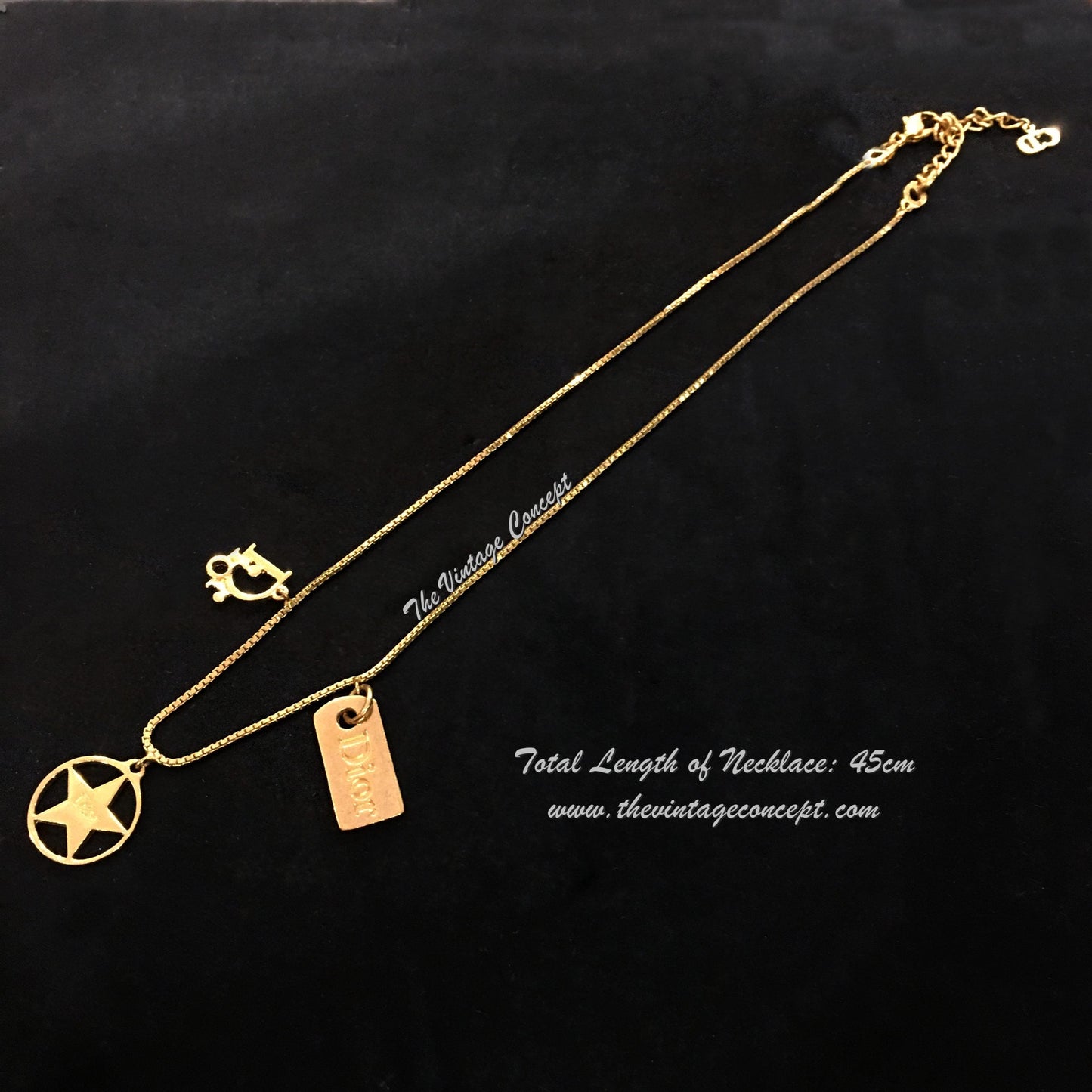 Dior Gold Tone Small Charms Short Necklace  (SOLD)