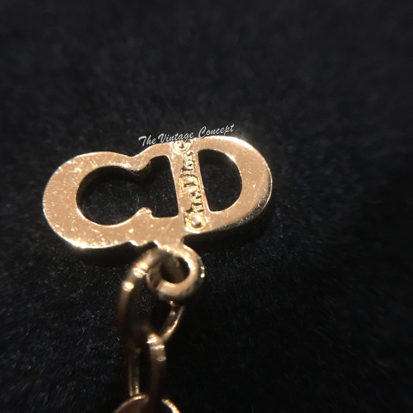 Dior Gold Tone "CD" logo Pendant Necklace