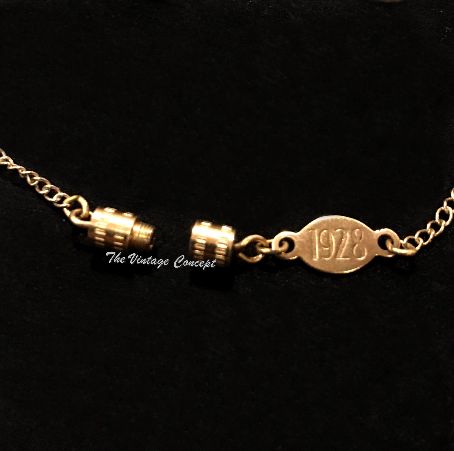 Gold Tone Victorian Small Pendant Necklace 1928  (SOLD)