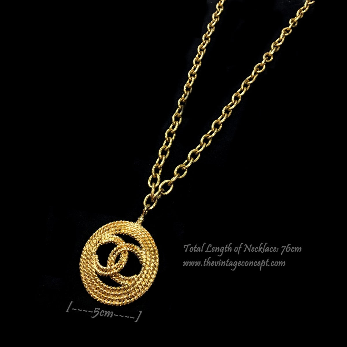 Chanel Big Logo w/ twisted circle Long necklace (SOLD)