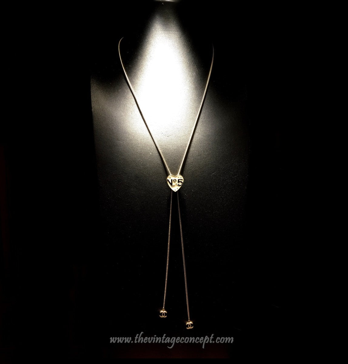 Chanel Heart No.5 Adjustable Long Necklace (SOLD)