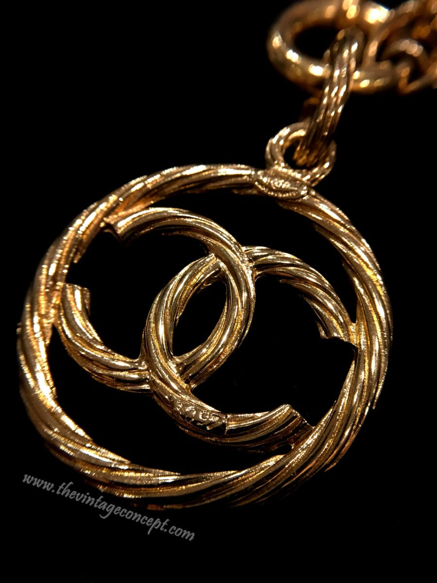 Chanel Chanel Logo with Outer Ring Long Necklace (SOLD)