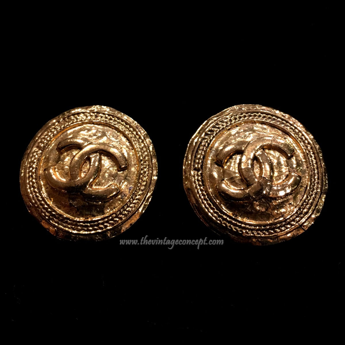 Chanel Logo Round Shaped Clips Earrings (SOLD)