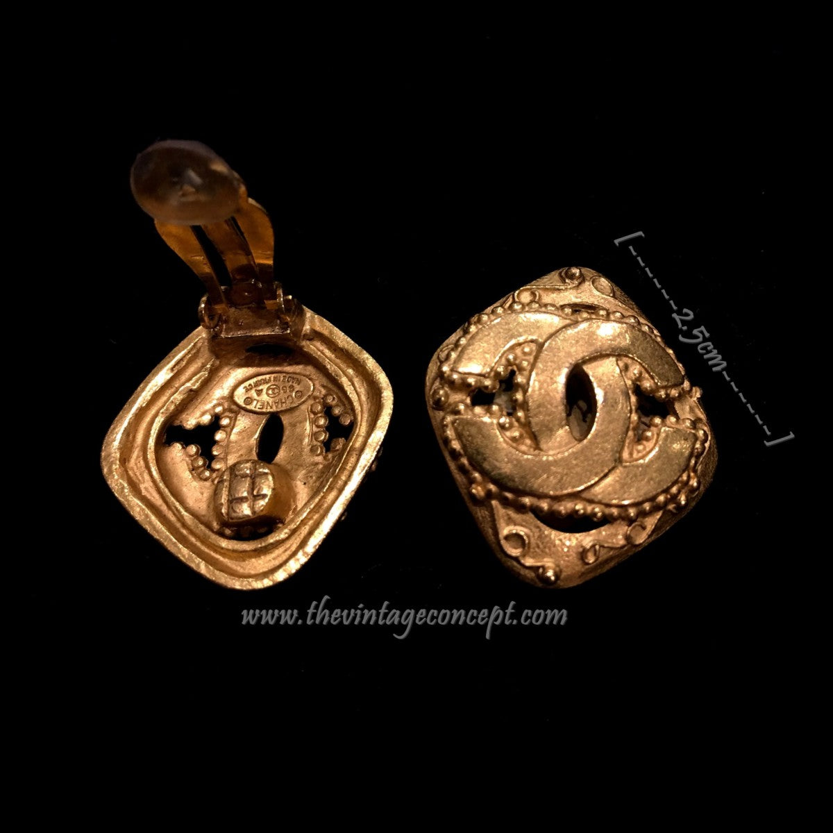 Chanel Diamond-Shaped Logo Clips Earrings (SOLD)