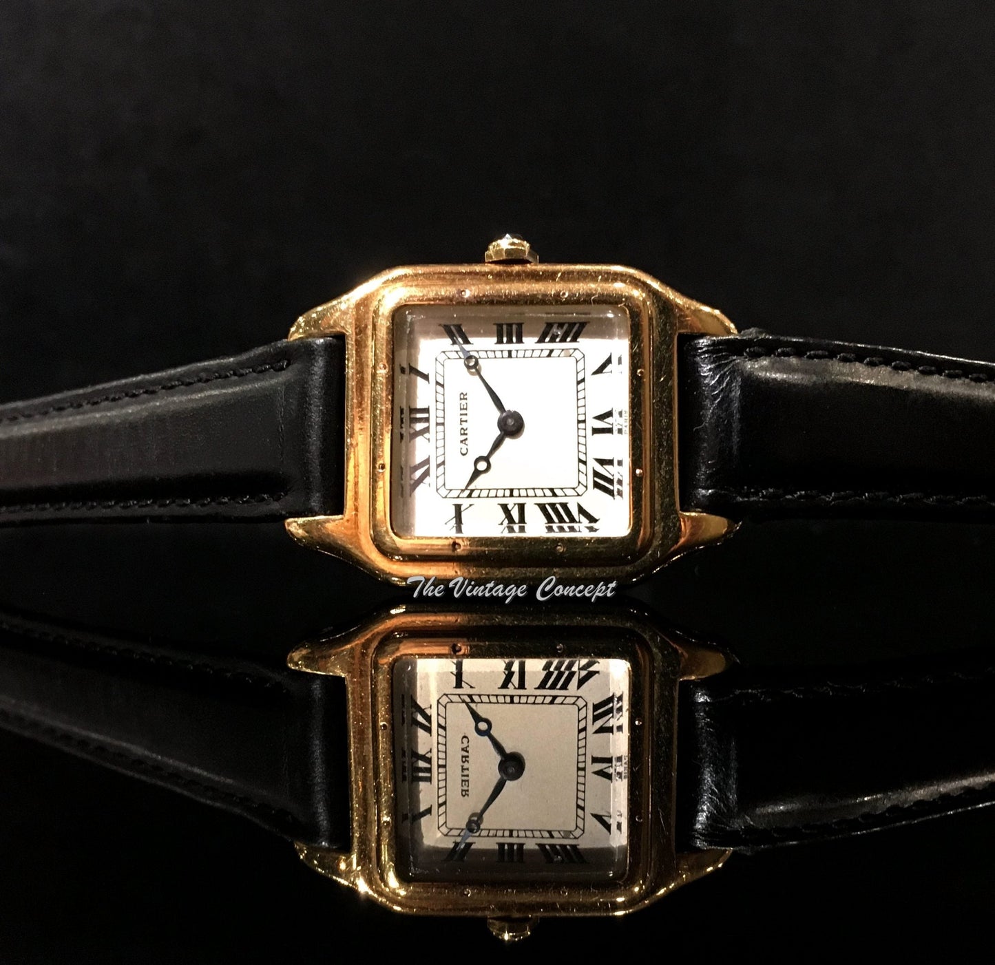 Rare Vintage Cartier 18K YG Santos Dumont Paris Dial from 1940's (SOLD)