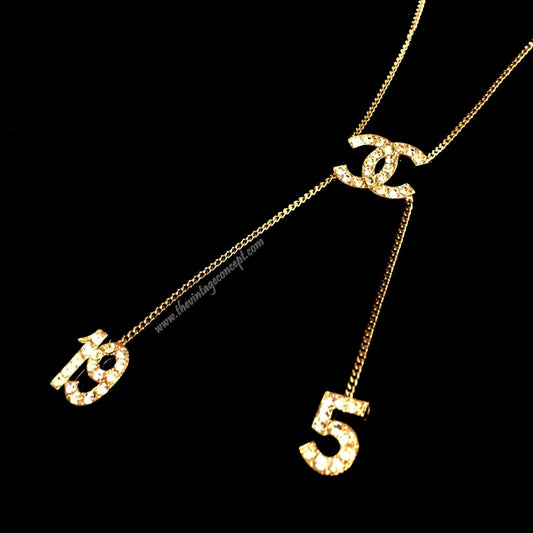 Vintage Chanel Small Logo "5" & "19" Necklace (SOLD)