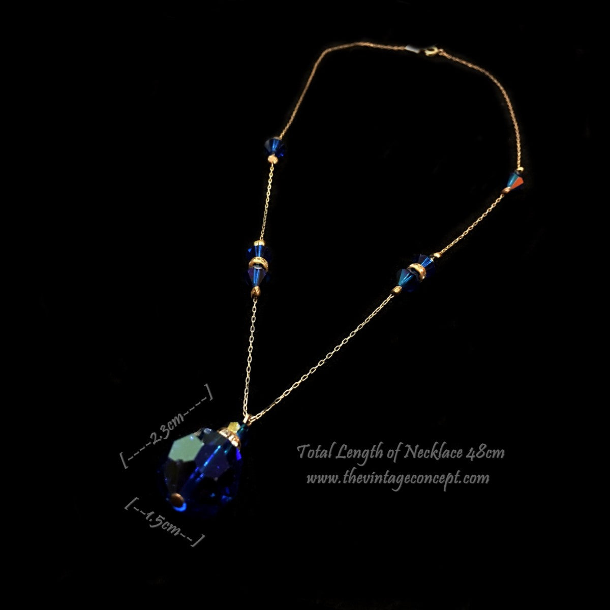 1920's Art Deco Aurora Borealis Drop Necklace (SOLD)