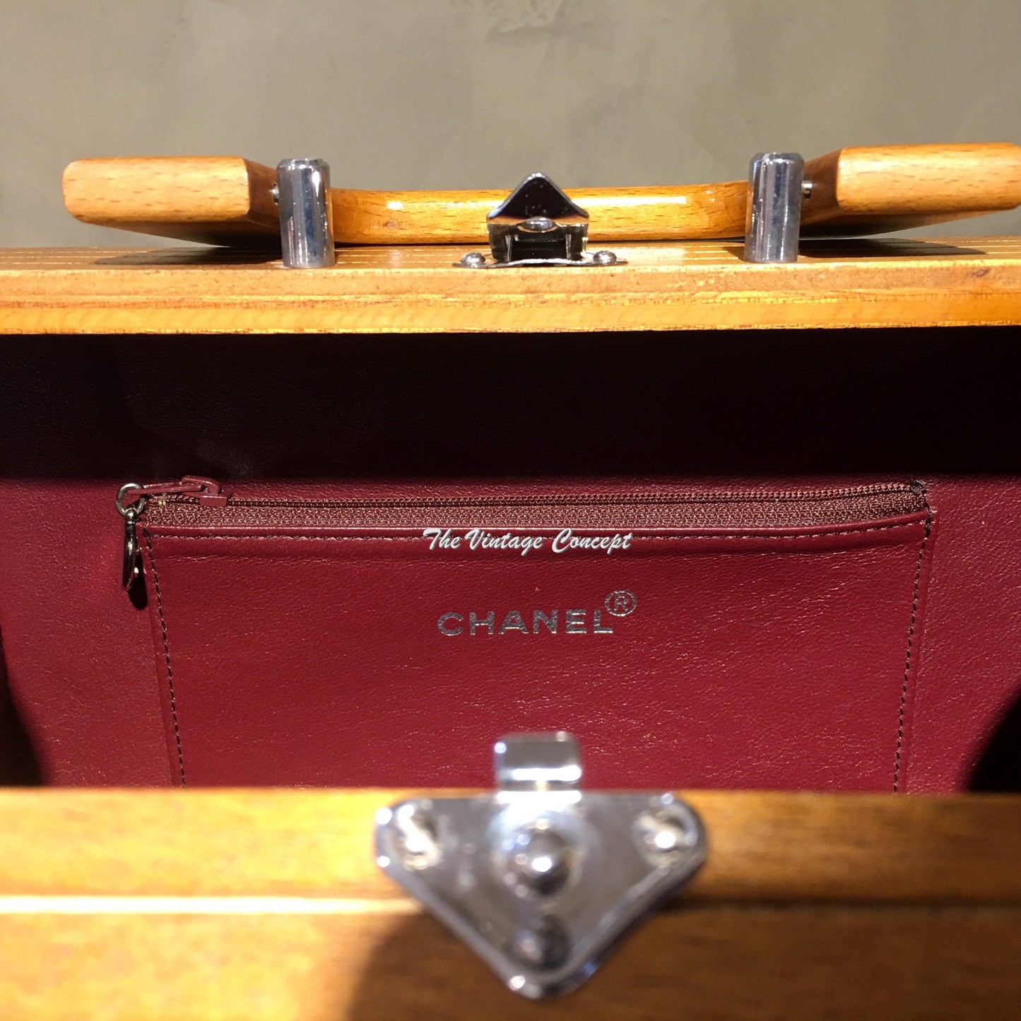 Vintage Chanel Brown Wooden Trunk Cruise Handbag Limited to 100 VIP Clients from 1994 (SOLD)