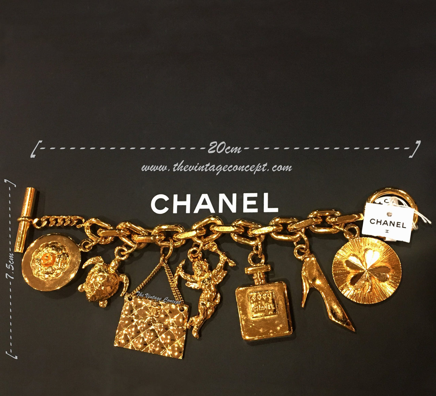 Chanel Gold Tone Heavy Charm Bracelet from 1980's (SOLD)