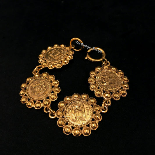 Chanel Gold Tone Pendant Bracelet from 80's