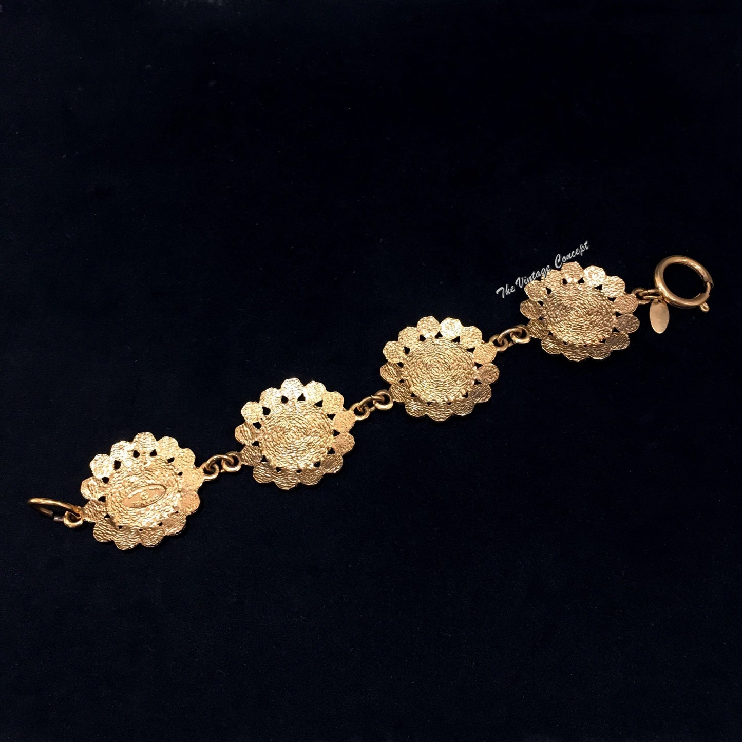 Chanel Gold Tone Pendant Bracelet from 80's